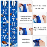 Happy Fathers Day Banner Decorations - Father's Day Hanging Porch Sign Party Decor Blue, Best Dad Ever Door Banner for Fathers Day Party 70.8 x 11.8 Inch