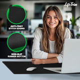 Extra Large Gaming Desk Cover - 36' X 13' Oversized Black Mouse Pad - Thick Desk Protector Mat