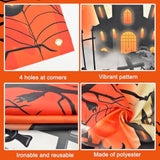 Halloween Backdrop 6x3.6ft Orange Moon Graveyard Castle Witch Scary Photo Party Decor