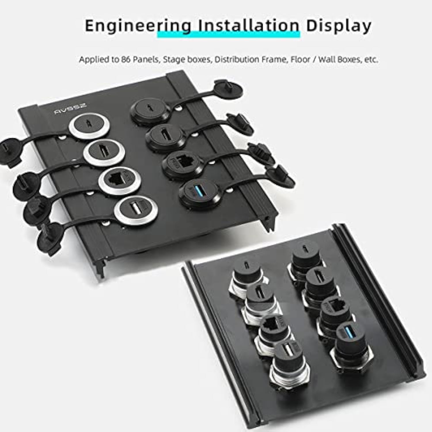 5Pcs Rj45 Cat6 Panel Mount Connector, Cat6 Ethernet Lan Pass Through Coupler,