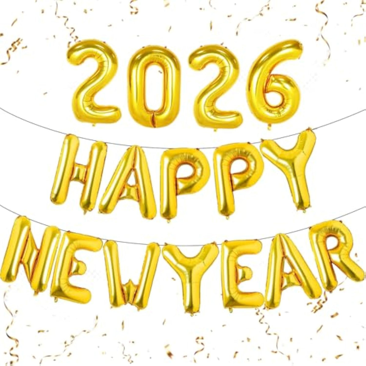 16 Inch Gold 2026 Happy New Year Foil Balloons Party Supplies