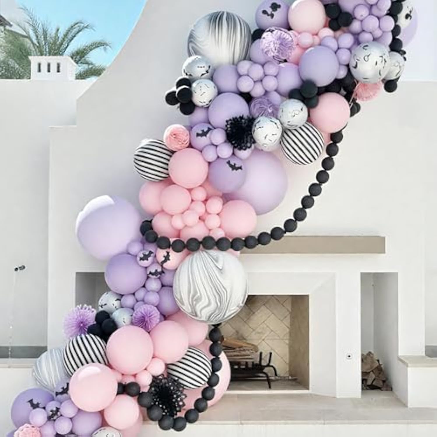 50Pc 12" Pink Halloween Balloons – Bat Confetti & Birthday Party Decorations