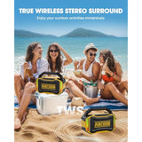 Speakers Bluetooth Wireless: 80W(Peak) Loud Speaker With Bass, 20H Playtime, Ipx6 Waterproof, Large Jobsite Speakers For Work, Outdoor, Workshop, Garage, Portable Speaker With Subwoofer&Tws