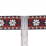 Embroidered Jacquard Ribbon Trim, Floral Woven Lace Ribbon Fabric For