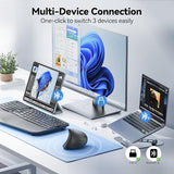 Ergonomic Mouse Rechargeable Bluetooth - 4800 Dpi Vertical Mice 6 Adjustable Levels, Wireless Optical Carpal Tunnel Mouse Right Hand, Multi Device For Laptop, Pc, Computer, Macbook - Black