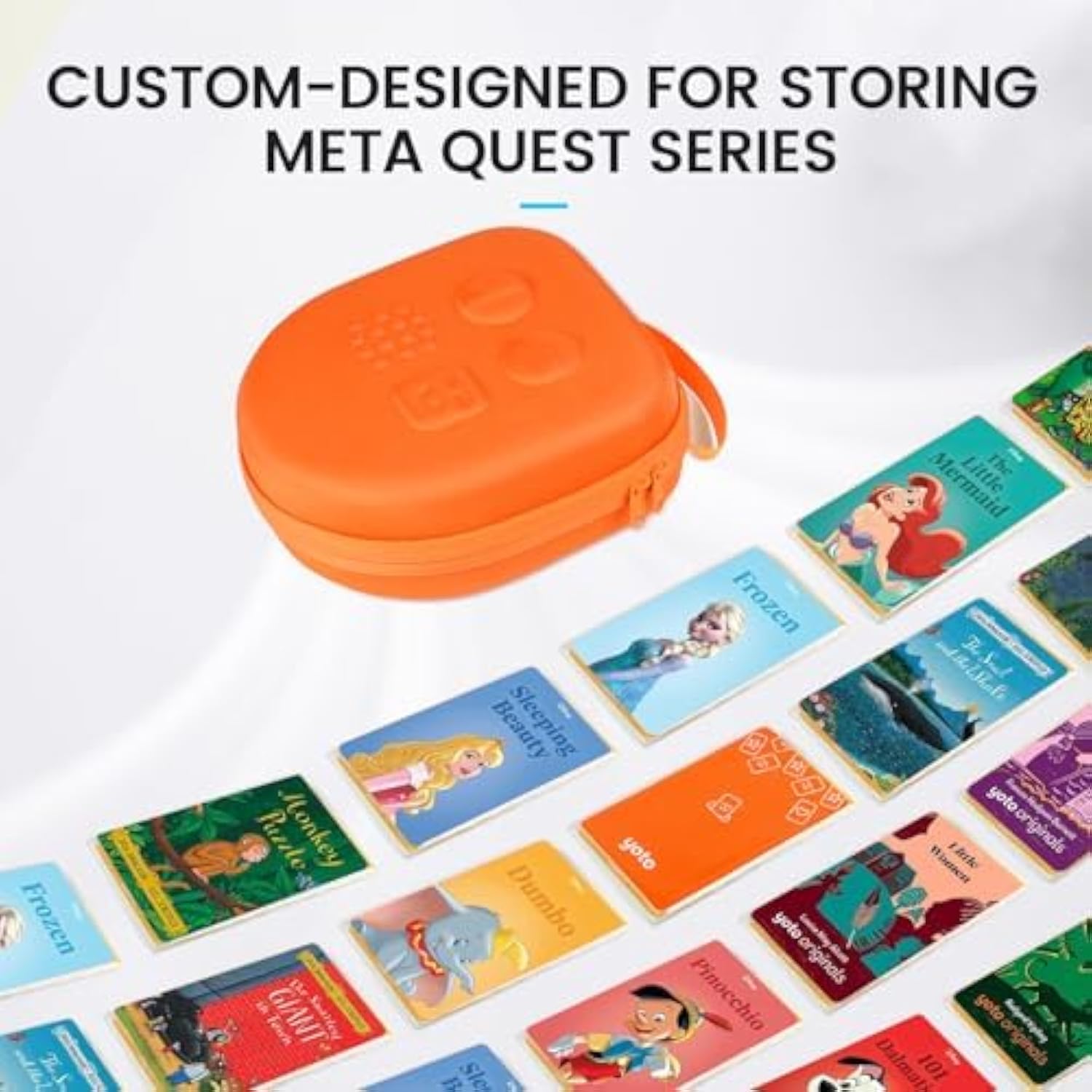 Hard Travel Case Compatible With Yoto Mini (2024 Edition) & Accessories, Carrying Case With Shoulder Strap Holds Kids Audio Music Player, Headphones & Up To 120 Audiobook Cards, Orange