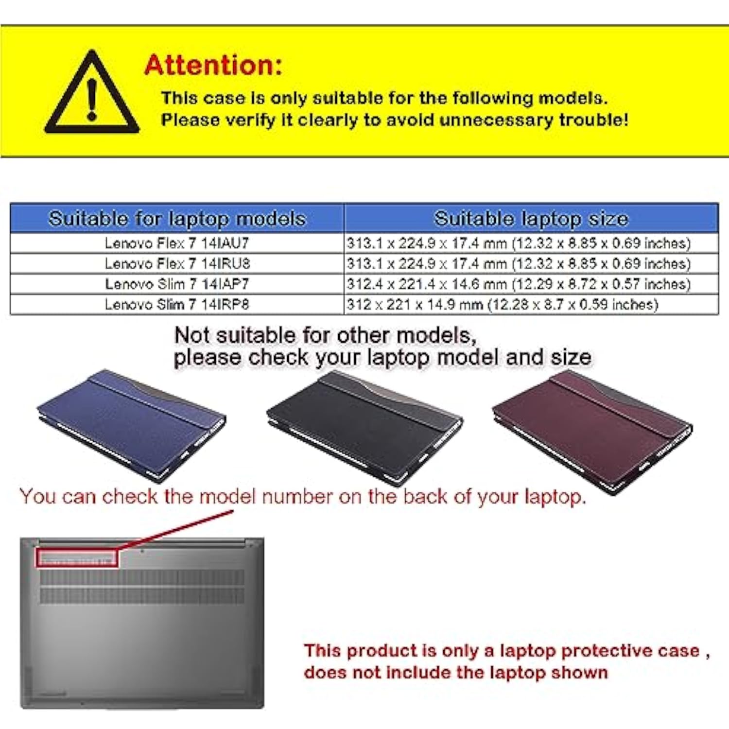Laptop Case Cover For 14-Inch Lenovo Flex 7 14Iau7 14Iru8 & Lenovo Slim 7 14Iap7 14Irp8,Pu Leather Bag Notebook Protective Shell Sleeve With Pen Holder (14 Inch Flex 7/Slim 7, Dark Grey)