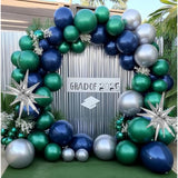 Navy, Green and Silver Balloon Garland Kit Perfect for Parties, Sports & Graduation Decor