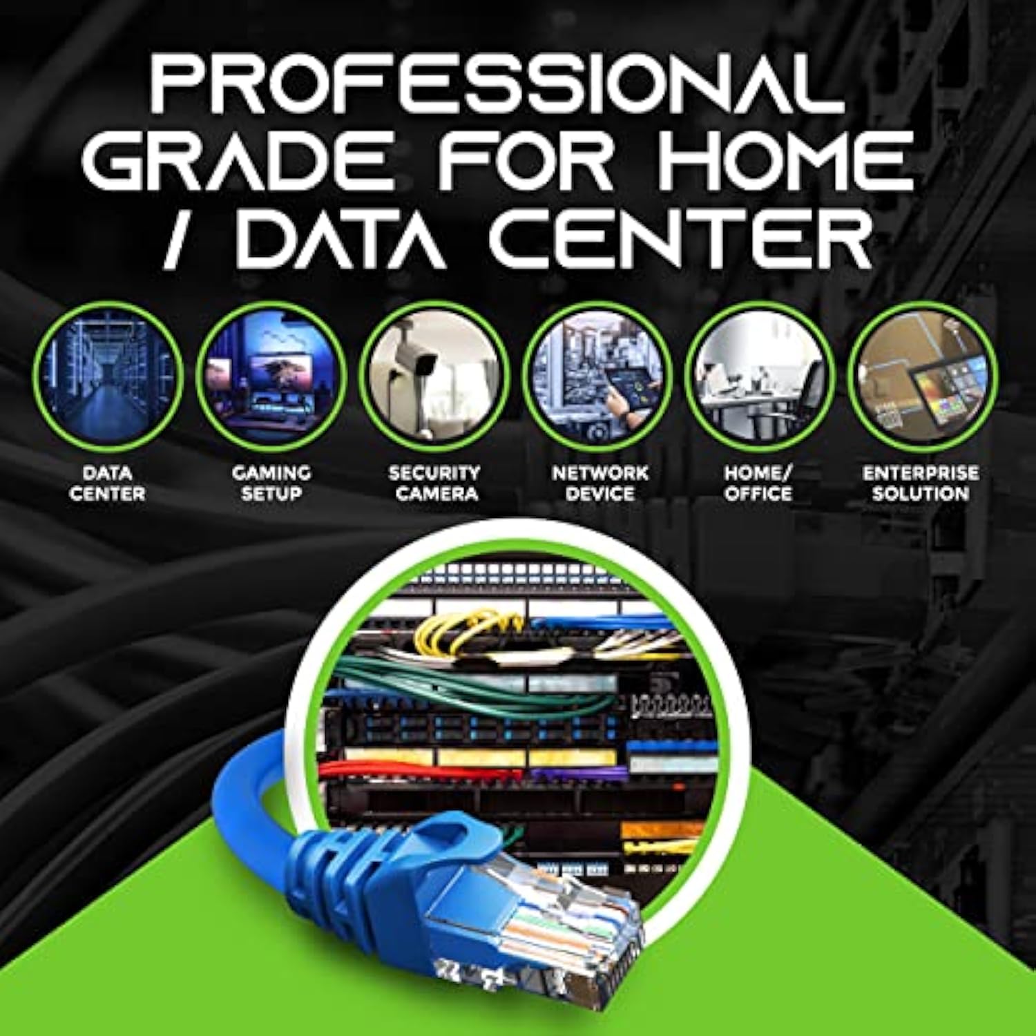 GearIT 10-Pack Cat6 Patch Cable 25 Feet Cat 6 Ethernet Cable Snagless Flexible