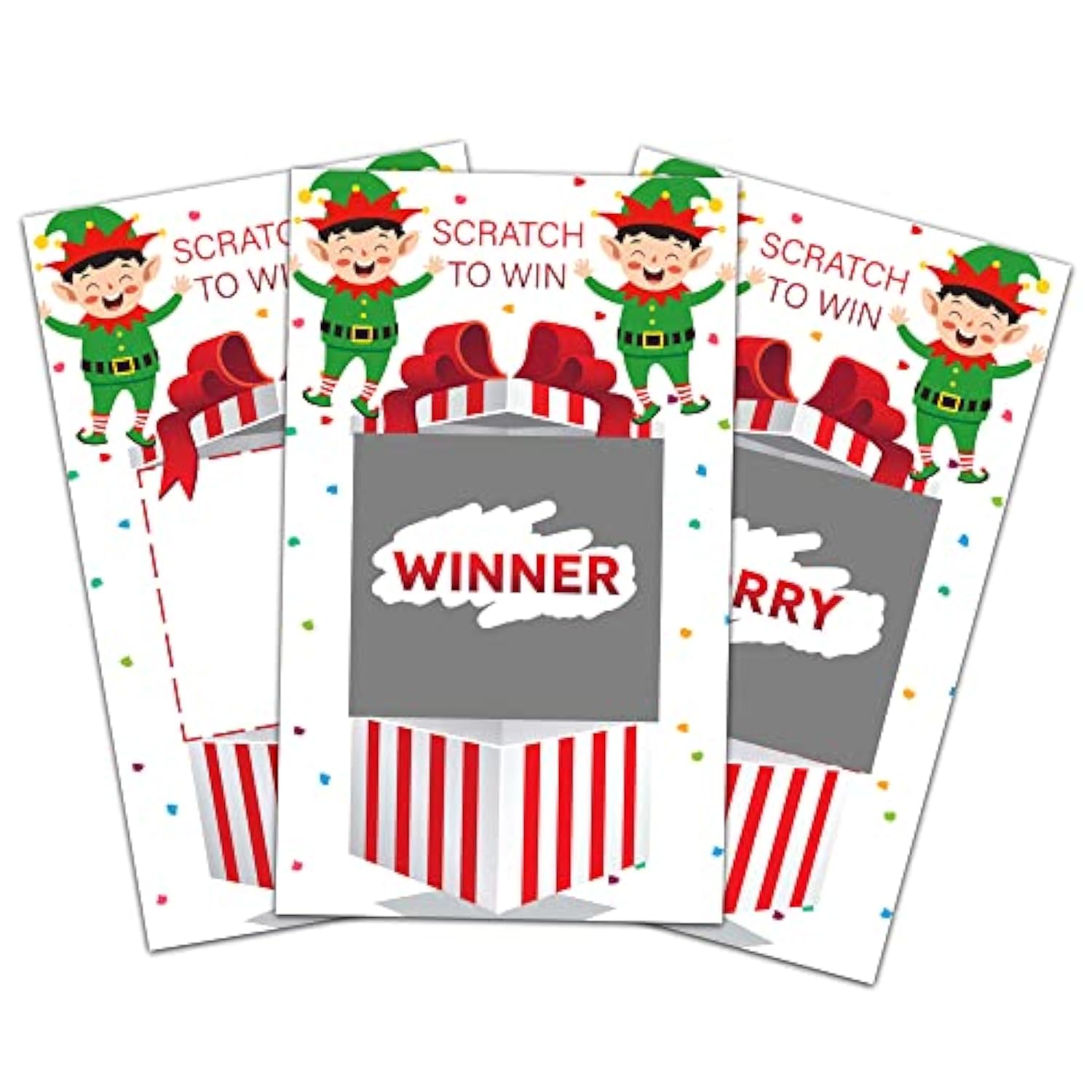 Christms Scratch Off Game Cards - Merry Christmas Party Game Scratch Off Games - Christmas Eve Countdown Party Activities Decorations Supplies - 40 Cards(B02)