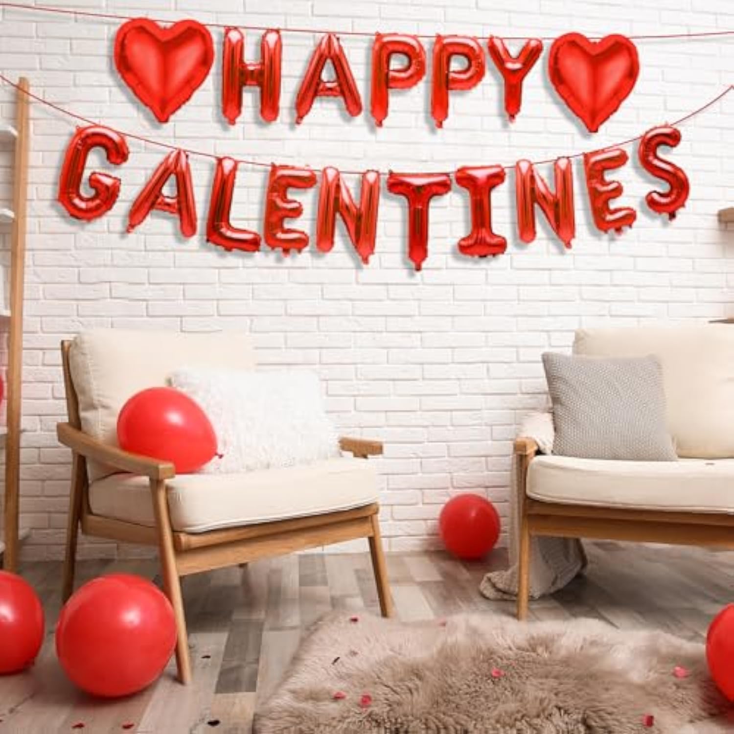Happy Galentines Day Balloons Decorations, 16" Red Galentines Day Letters Balloons Banner With Heart Shaped Balloons, Valentines Day Party Supplies, Happy Galentines Decorations For Party