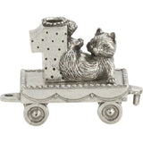 DANFORTH – Birthday Train (1- Raccoon) – Candleholder - Handcast Pewter Birthday Party Decorations - Made in USA