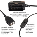 Obd To Usb Power Cable Adapter 16Pin Obd2 Male To 5V 2A Usb Female Connector 1