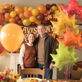 Fall Maple Leaf Foil Balloons: Autumn Party Decor, 4 Pcs