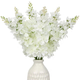 White Delphinium Artificial Flowers, 6Pcs Artificial Larkspur Flower 17.5'' Fake Delphinium Flowers Silk Flowers For Home Decor, Diy Floral Centerpieces For Tables