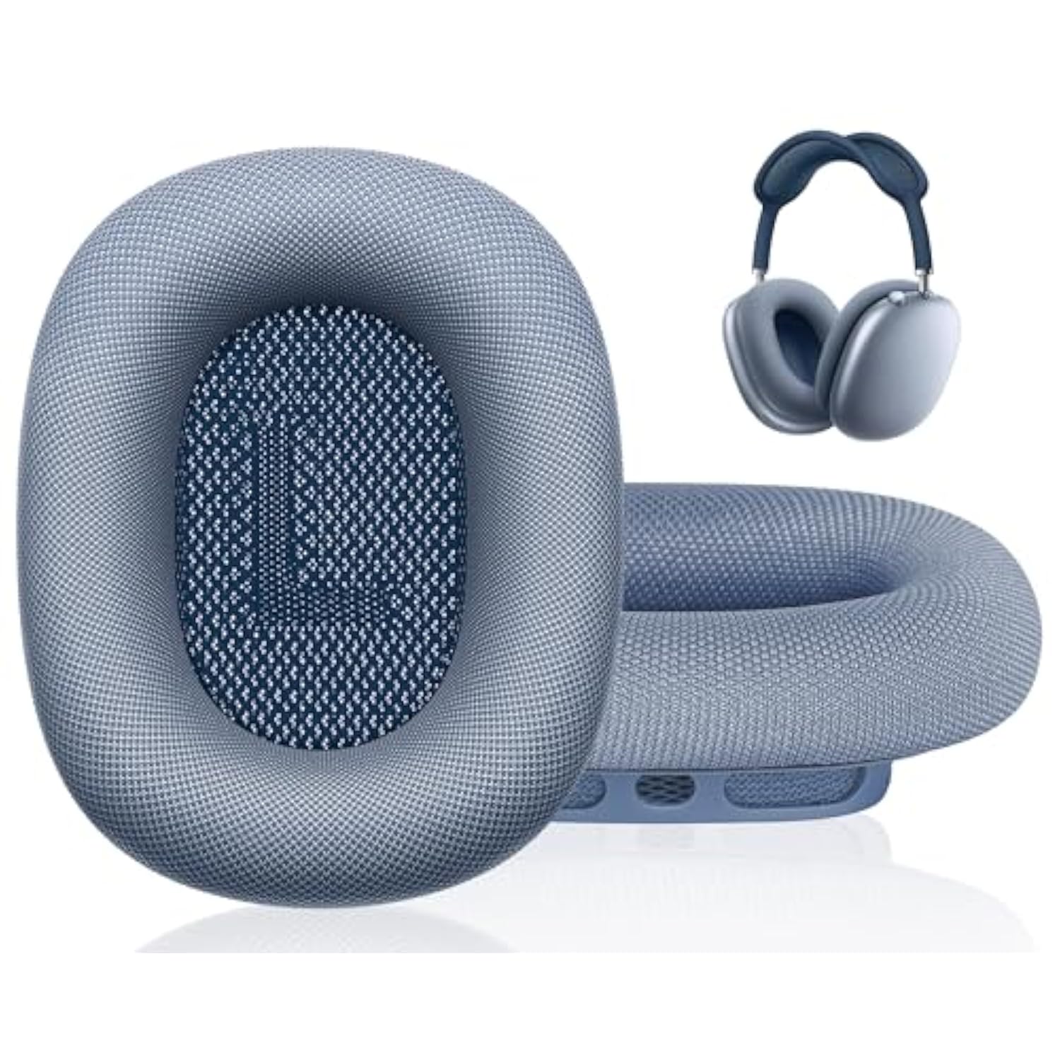 Replacement Ear Pads For Airpods Max Ear Cushion Fabric Memory Foam Magnetic Earpads For Airpods Max (Blue)