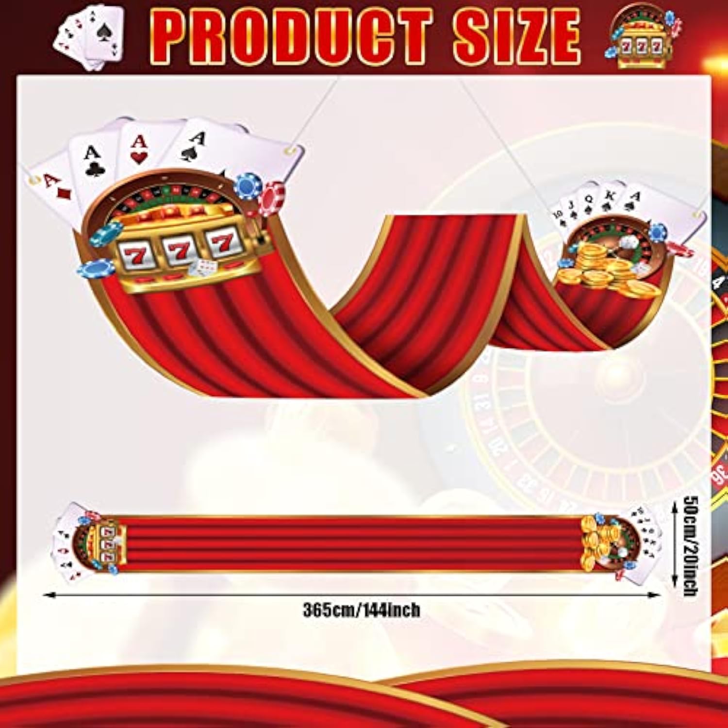 12 Ft Casino Theme Party Decorations Vegas Poker Birthday Hanging Decors Las Vegas Night Decorations Casino Ceiling Decors Hanging Banner With 24 Paper Garlands Gamble Theme Party Supplies