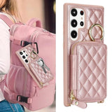 Rose Gold Crossbody Wallet Case for Samsung Galaxy S24 Ultra