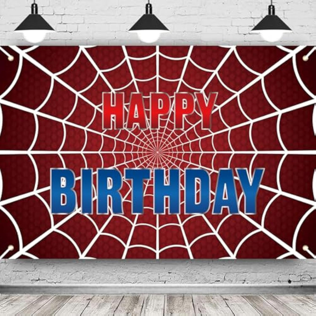 Red Spider Web Birthday Party Decorations Spider Happy Birthday Banner Large Heros Party Backdrop Background Photo Booth Props For Boys Baby Shower Decorations Supplies 70.9X43.3Inch