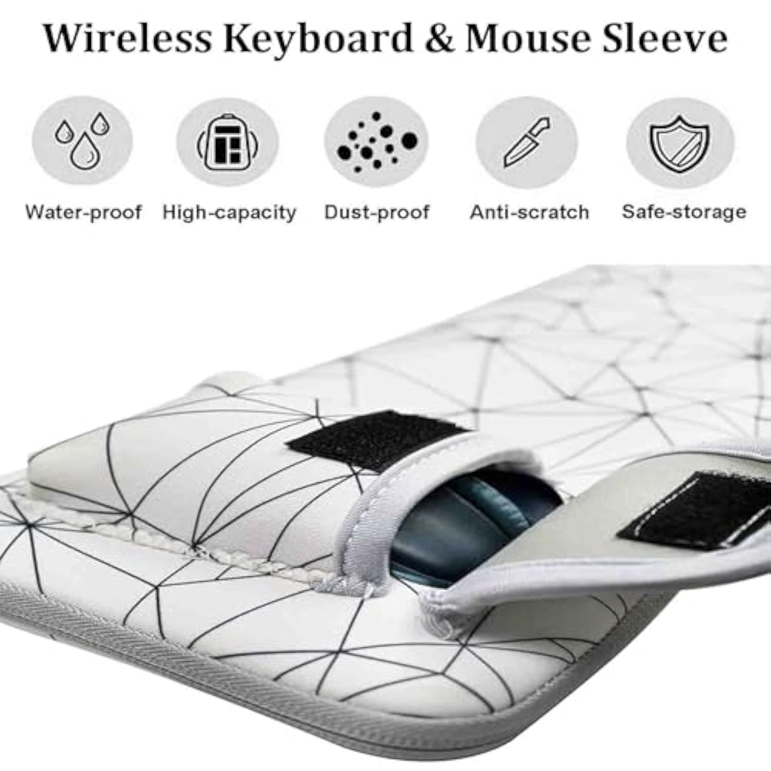 Wireless Keyboard Mouse Sleeve Travel Case Neoprene Shockproof Protective Keyboard Case For Logitech Mk270 Wireless Keyboard And Mouse Combo (Black)