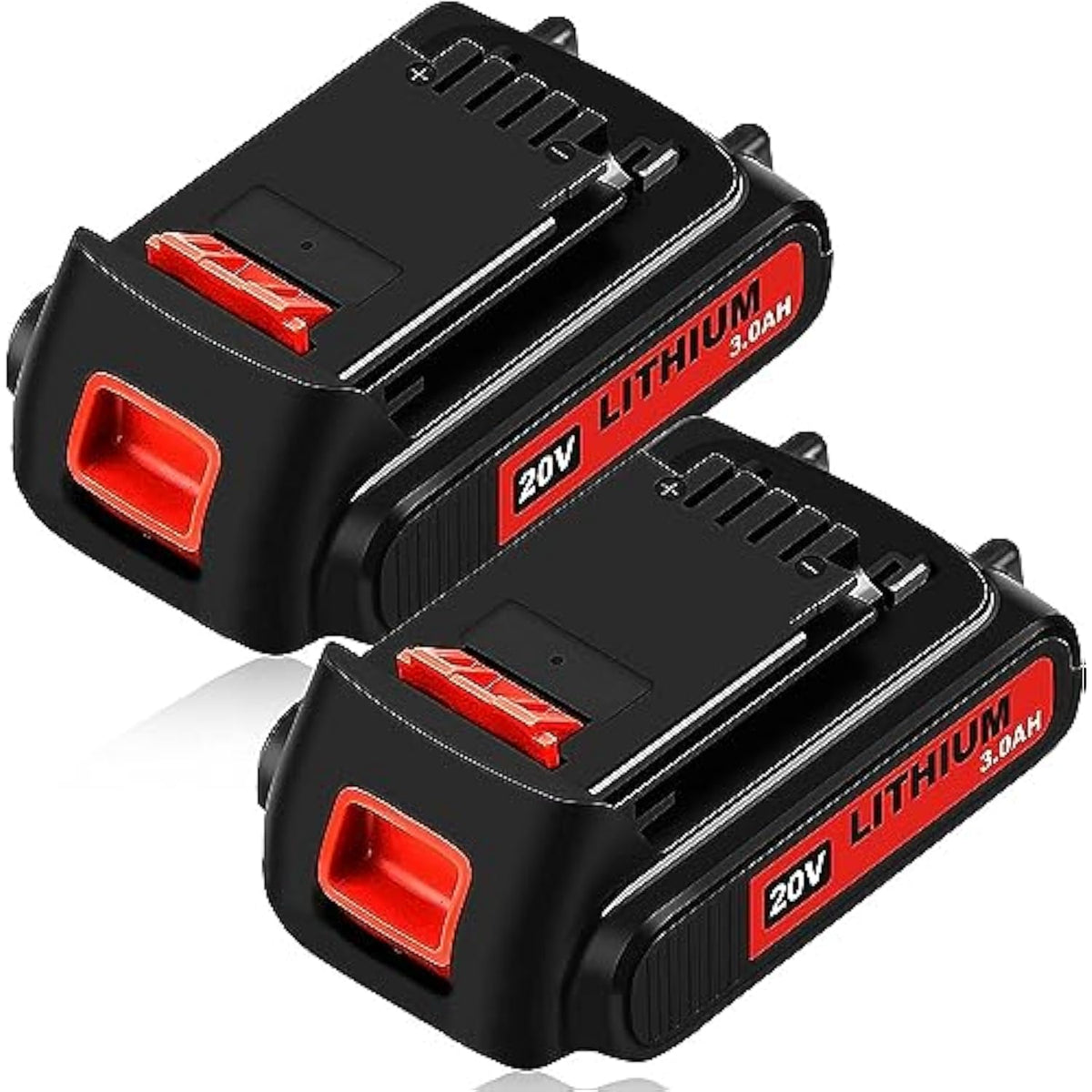 2 Pack 20Volt 3.0Ah Max Lbxr20 Repalcement For Black And Decke 20V Lithium Battery Compatible With Black And Decker 20V Battery Lb20 Lbx20 Lst220 Lbxr2020-Ope Lbxr20B-2 Lb2X4020 Cordless Tool?Red?