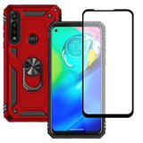 For Moto G Power 2020 Case, Motorola G Power 2020 Case With Screen Protector, Military Grade Protective Cases With Ring For Moto G Power 2020 (Red)