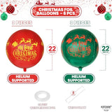 My First Christmas Balloons - 22 Inch, Pack Of 6 | Merry Christmas Foil Balloons For 1St Birthday Decorations