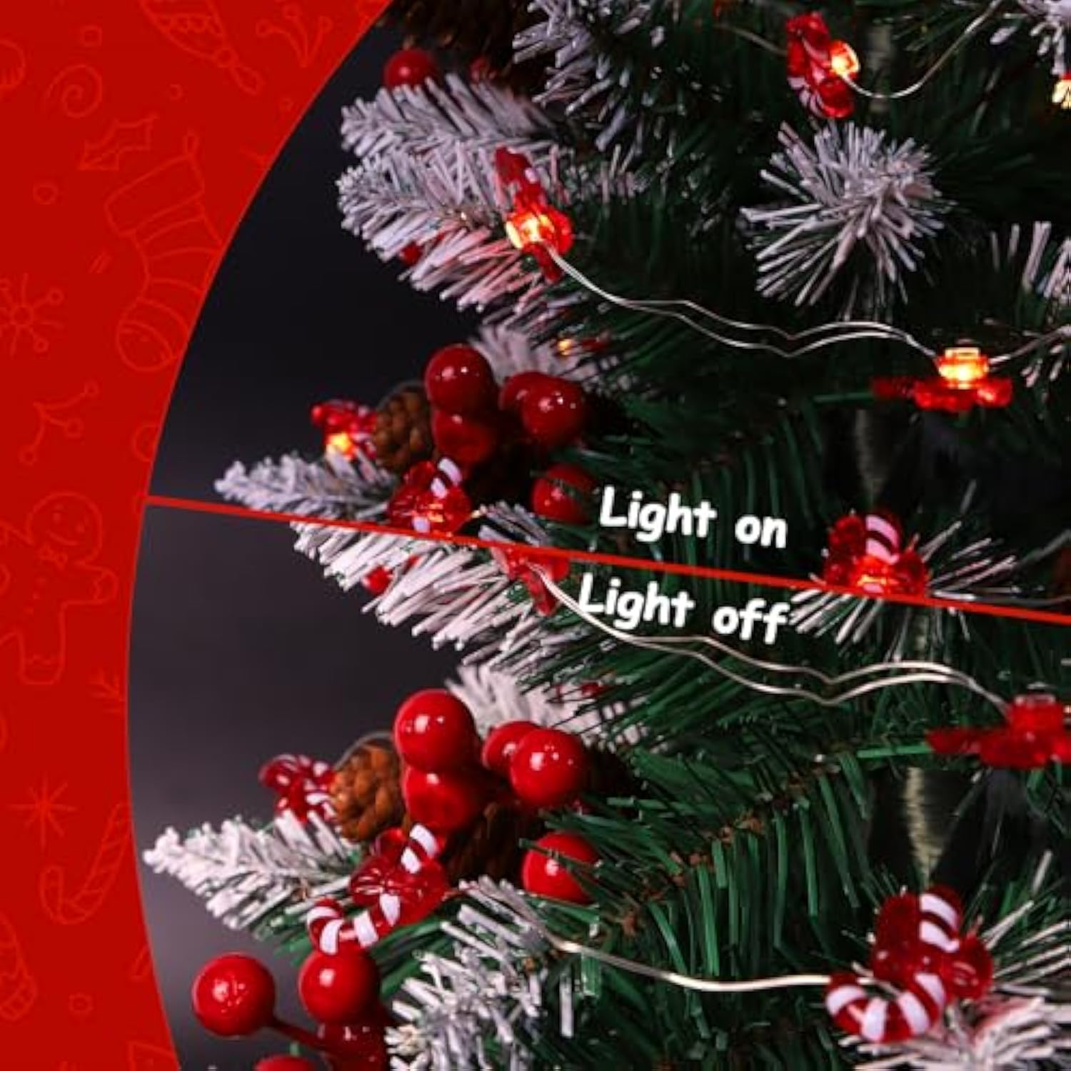 Candy Cane Led String Lights Warm Fairy Lights 6.56Ft 20Led Christmas Lights Decoration For Indoor Outdoor Winter Party
