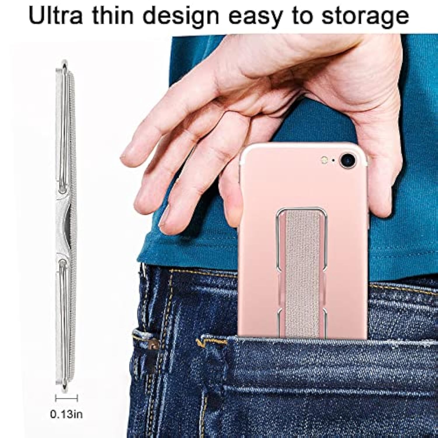 4 Pcs Phone Finger Strap Grip with Stand for iPhone Samsung, Mixed Colors