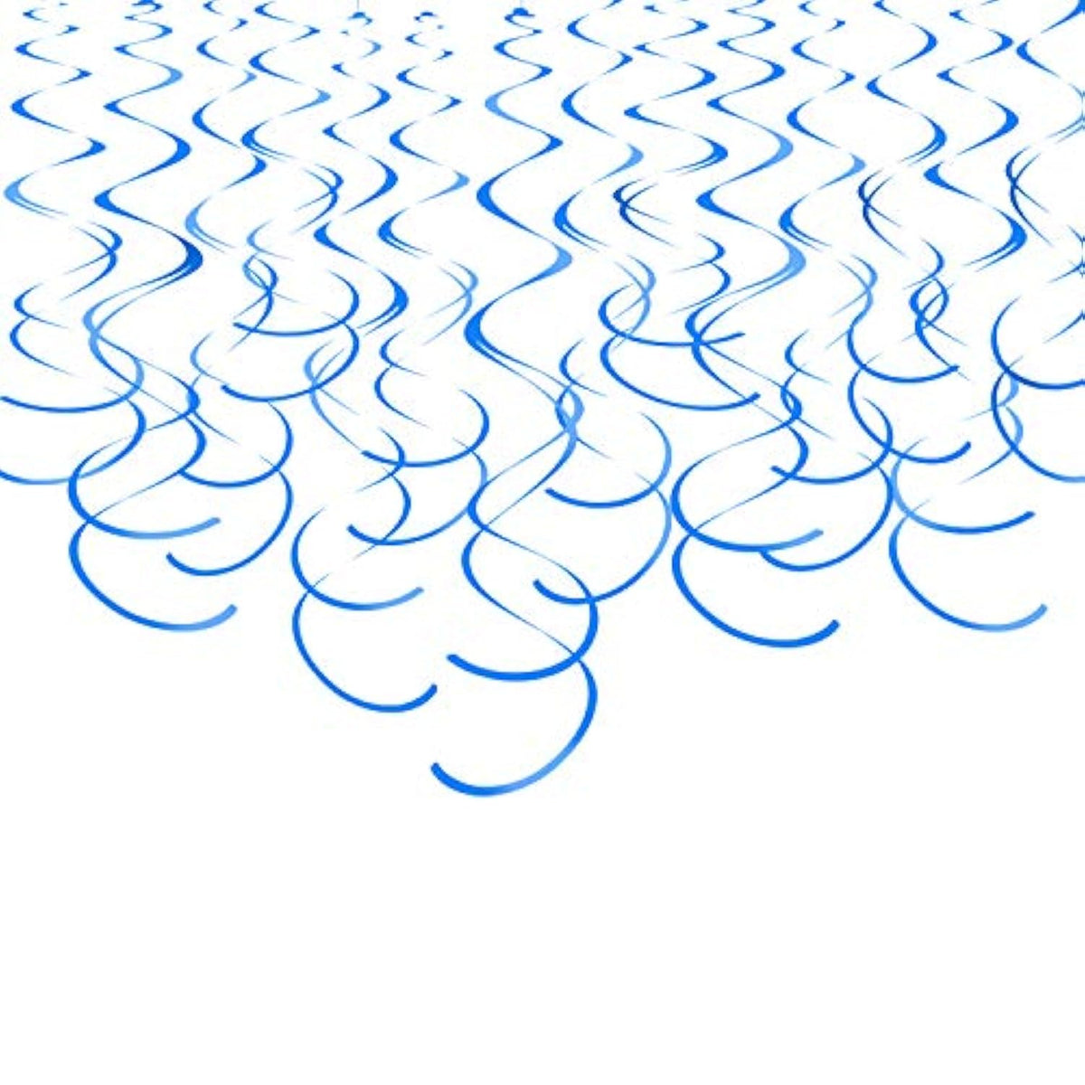 Blue Hanging Swirl Decorations Plastic Streamers Foil Swirls Ceiling Decorations Wedding Baby Shower Birthday Party Decorations, Pack Of 30