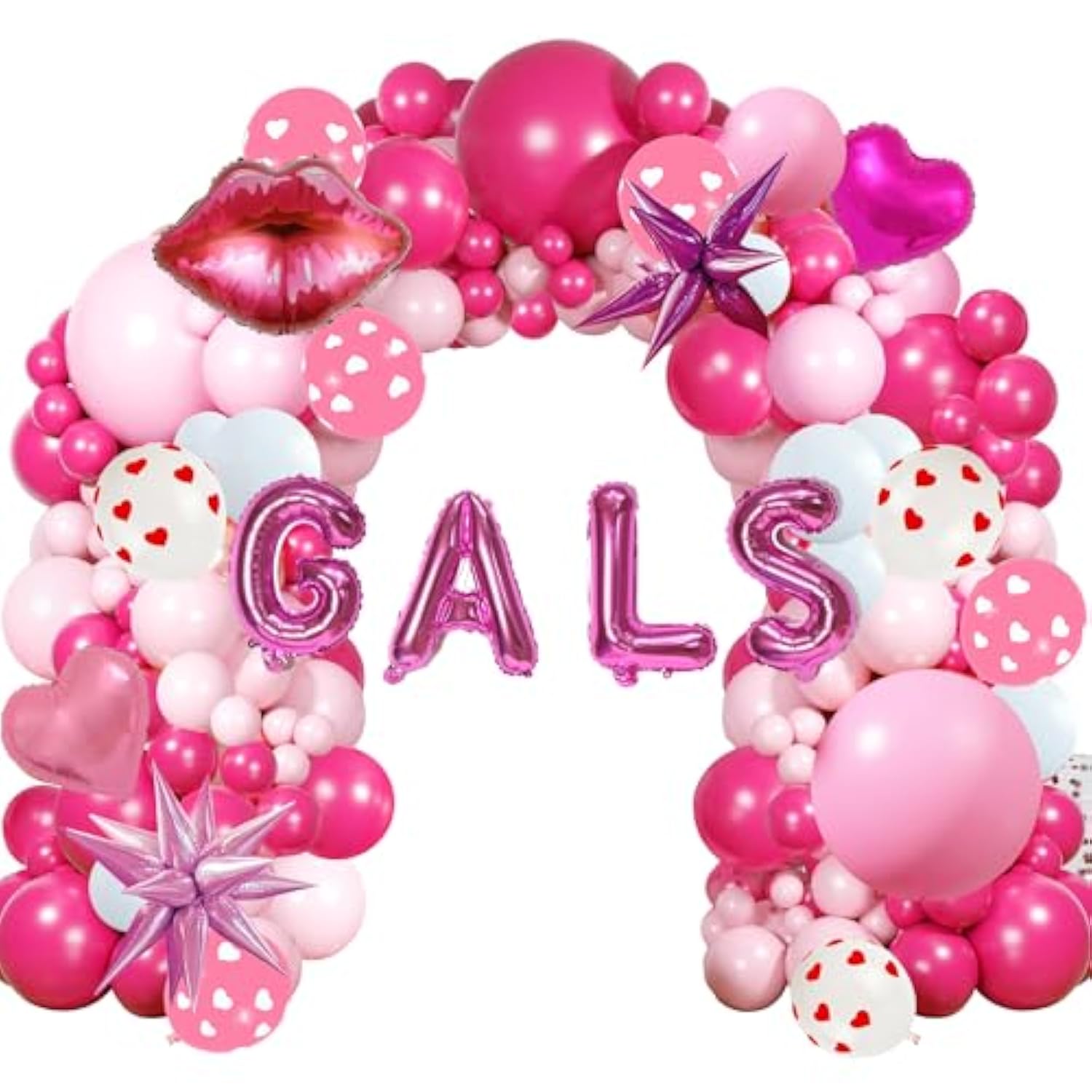 Galentines Day Balloon Arch Garland Kit With 120 Pcs Galentines Day Party Decorations Balloons Love Balloons Heart Balloon For Galentines Day Party Valentines Birthday Party Supplies