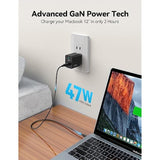 TECKNET USB C Foldable Dual GaN PD3.0 Fast Charger Compatible with iPhone 15 Pro Max/15 Plus/15 Pro/15/14/13/12, Samsung S23, iPad Pro, Pixel, Switch