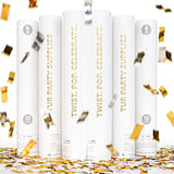 Gold & Silver Confetti Poppers Confetti Cannon | 6 Pack | Party Poppers Decoration For Wedding, Engagement, Graduation, Birthday | Wedding Party Favors | Launches 25 Ft | 12 Inch |
