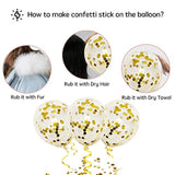 50 Pack Black Gold Silver 12 Inch Metallic Latex Balloons with Ribbon Party Decor