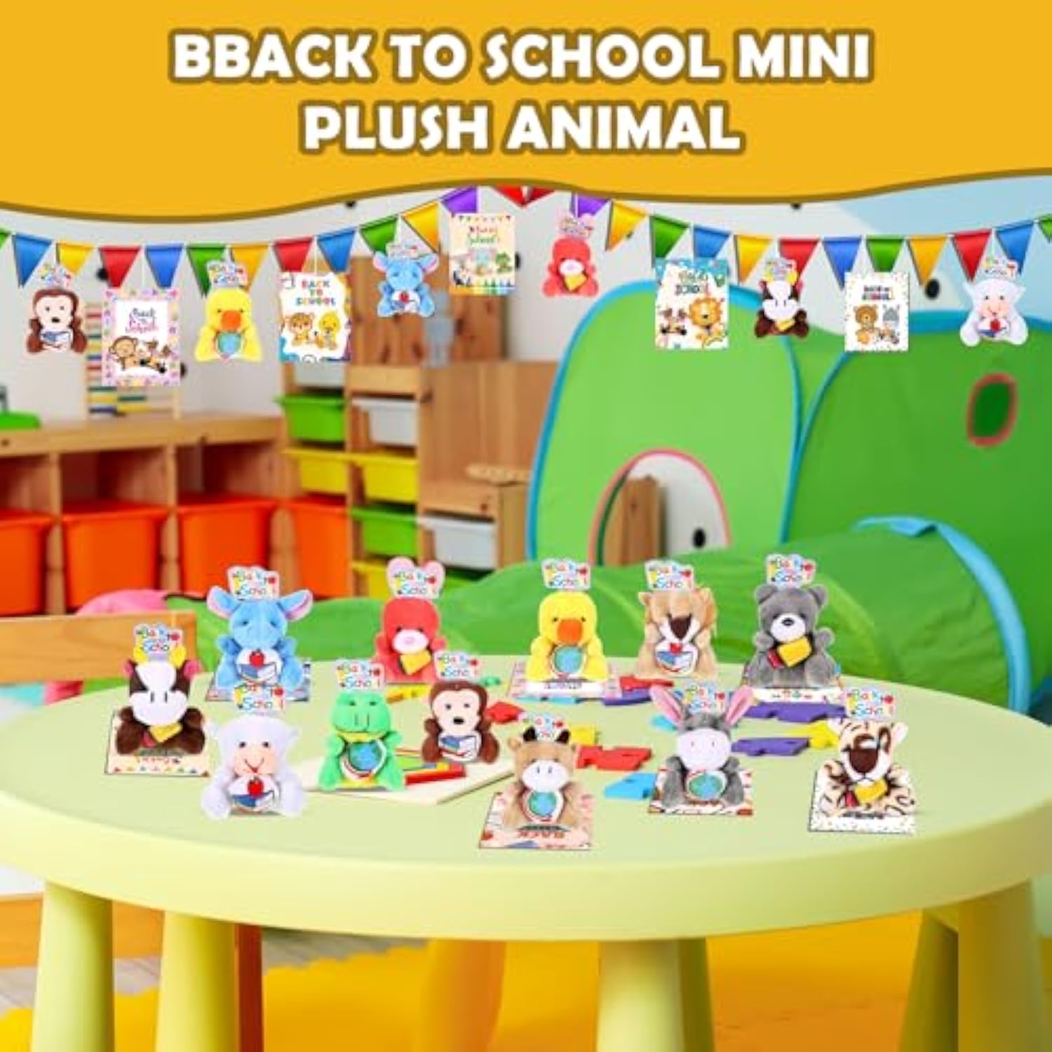 60 Pcs 30Set Back To School Gifts For Students Mini Stuffed Animals Toys With Cards First Day Of School Stuffed Keychains For Students Classroom Exchange Gifts