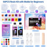 Epoxy Resin Kits And Molds Complete Set, 16Oz Resin Art Kit With Silicone Molds, Pigment, Dried Flowers, Crafts For Adults, Beginners, Art Supplies For Diy Lovers, Diy Gift For Women