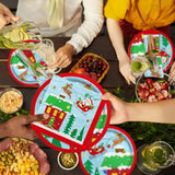 Christmas Party Supplies - Christmas Santa-Themed Disposable Paper Plates And Napkins - Perfect Merry Christmas Party Decorations?Serve 50