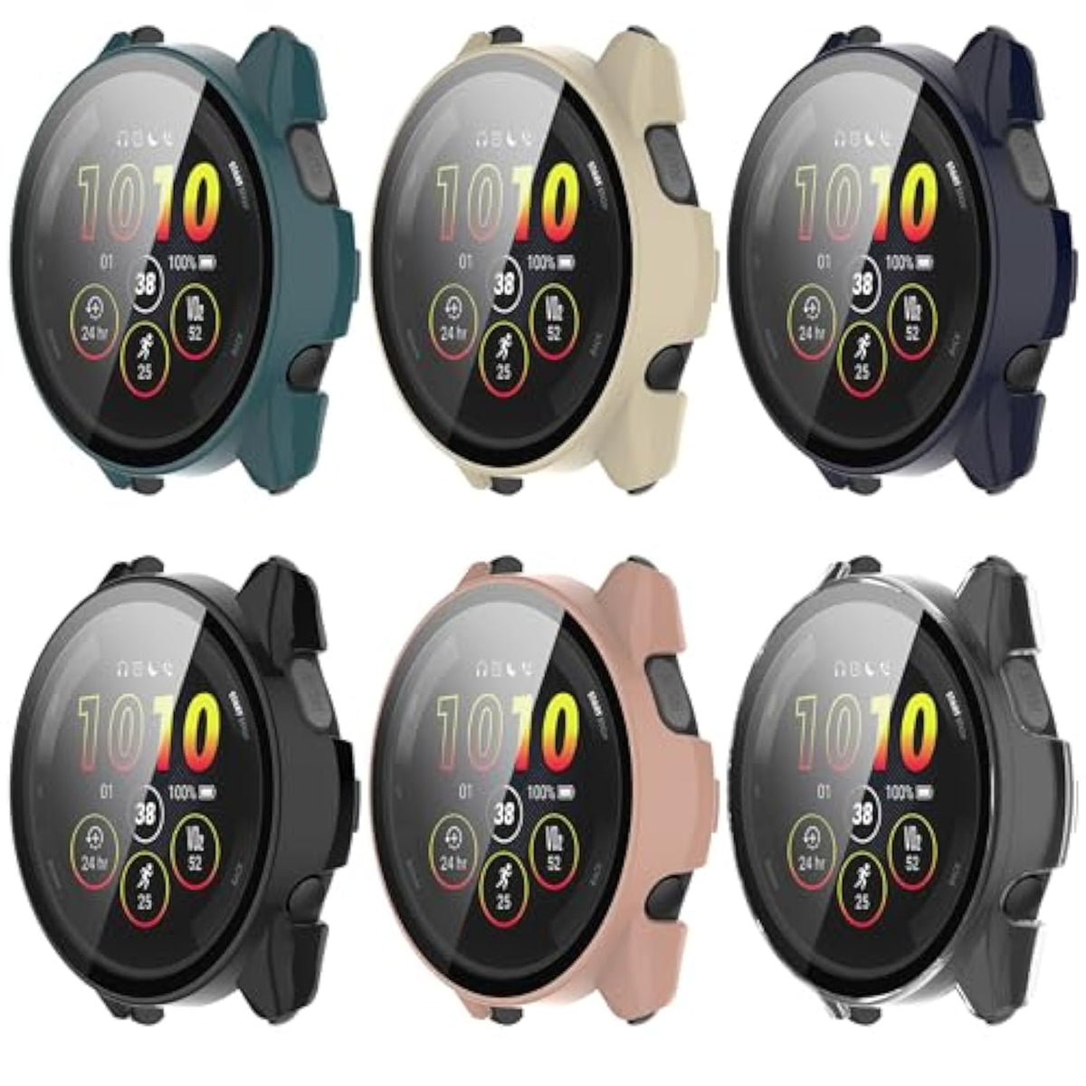 Protective Case Intended For Garmin Forerunner 165/165 Music Screen Protector Hard Pc Ultra-Thin Bumper Protector Cover Smartwatch Accessories (6Packs)