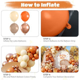 Fall Balloon Arch Kit Burnt Orange Nude Brown Gold Balloons for Autumn Thanksgiving Party