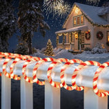 Christmas Candy Cane Lights, 33Ft 240 Led Connectable & Flexible White & Red Candy Cane Rope Lights For Outside, 8 Modes Waterproof Led Christmas Light For Garden Patio Tree Holiday Party Decor