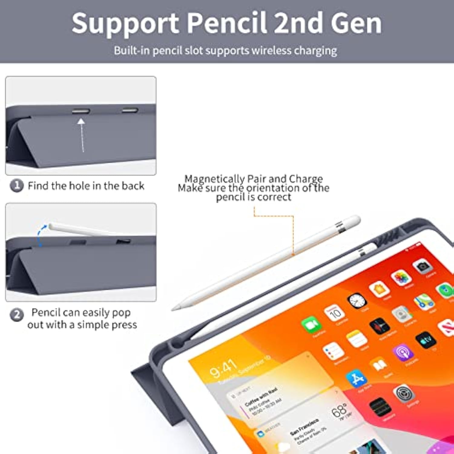 Case For Ipad 6Th Generation 2018/Ipad 5Th Generation 2017 9.7 Inch, With Penc