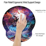 Ergonomic Memory Foam Wrist Support Mouse Pad Comfortable Padded Wrist Mousepads 9In X10In Pain Relief Desktop Mouse Mat (Life Tree Foam)