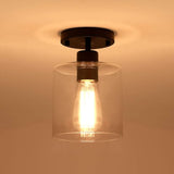 2 Pack Black Semi Flush Mount Ceiling Lights Rustic Matte Black Hallway Fixtures