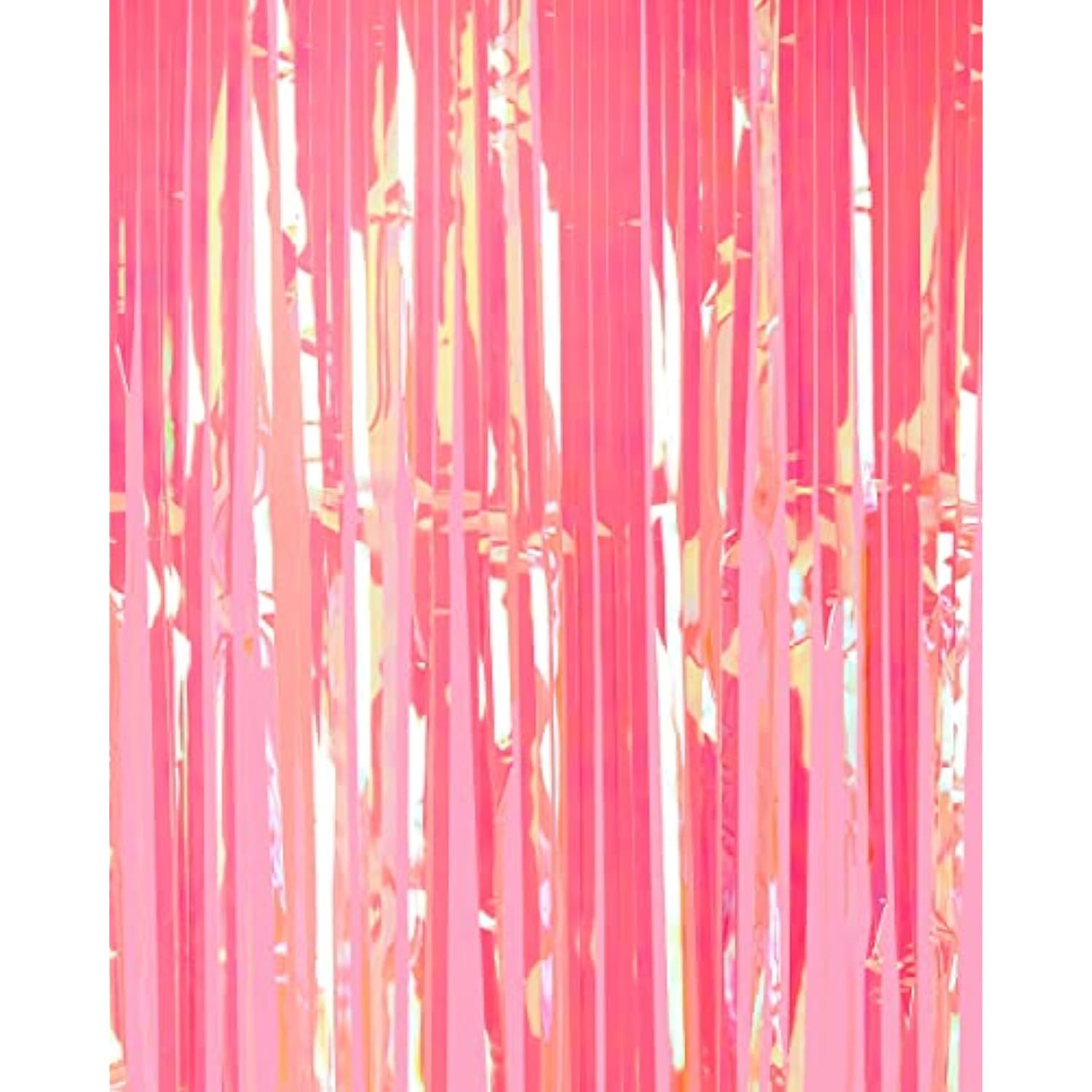 Hot Pink Iridescent Fringe Foil Curtains Set of 2 Bachelorette Wedding Backdrop