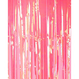 Hot Pink Iridescent Fringe Foil Curtains Set of 2 Bachelorette Wedding Backdrop