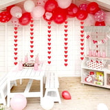 Red Heart Romantic Party-Decorations Garland - 62Ft Glitter Special Night Galentines Hanging Streamers Banner,Valentines Girl Wedding Anniversary Baby Bridal Shower Birthday Decor Supplies