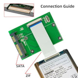 cablecc 40 Pin ZIF CE 1.8 Inch SSD/HDD to SATA Adapter Board with LIF Flat Cab