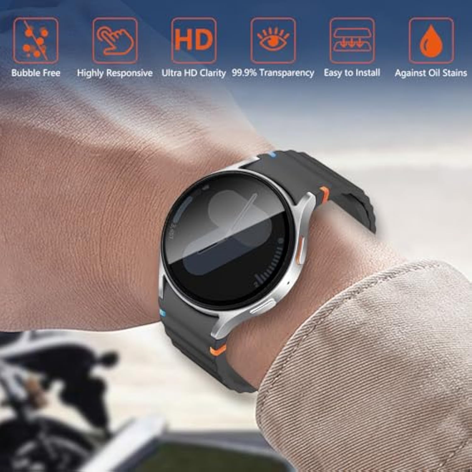 ?3 Pack? For Samsung Galaxy Watch 7/6/5/4 44Mm Privacy Screen Protector, 9H Hardness Anti-Peeping Ultra-Thin Tempered Glass Screen Protector For Samsung Galaxy Watch 7/6/5/4 44Mm