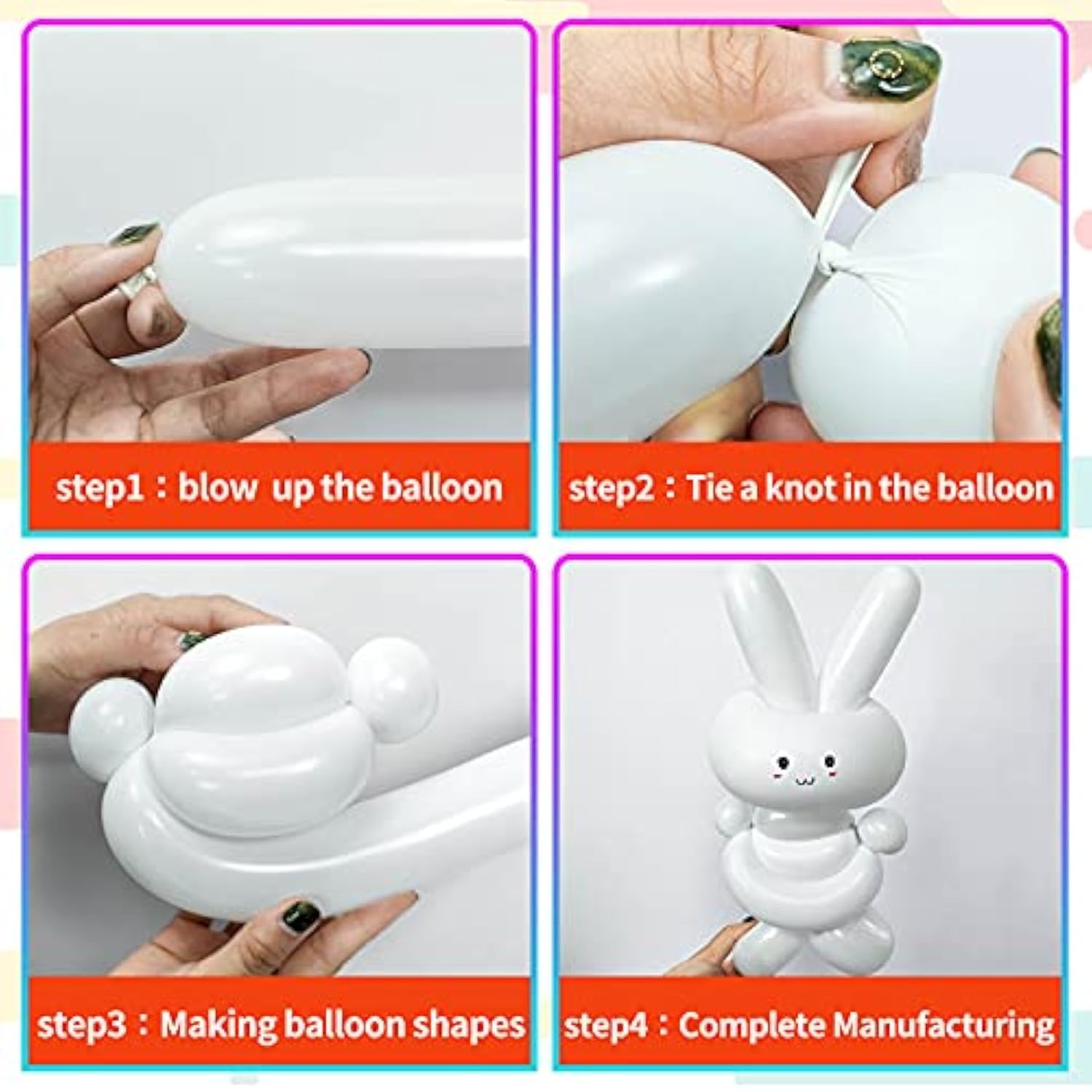 Clear 260Q Latex Balloons (100pcs): Animal Shapes, Party Art