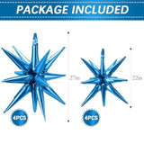 Blue Balloons Christmas Gifts Blue Star Balloons 8 Pcs Spike Balloon Globos Azules Metalicos Navy Royal Balloon Arch Kit Garland Party Decorations Graduation Party